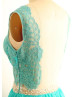 Blue Lace Chiffon Long Prom Dress